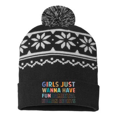 Just Want To Have Fundamental Human Rights Feminist USA-Made Snowflake Beanie