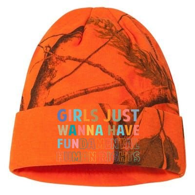 Just Want To Have Fundamental Human Rights Feminist Kati Licensed 12" Camo Beanie