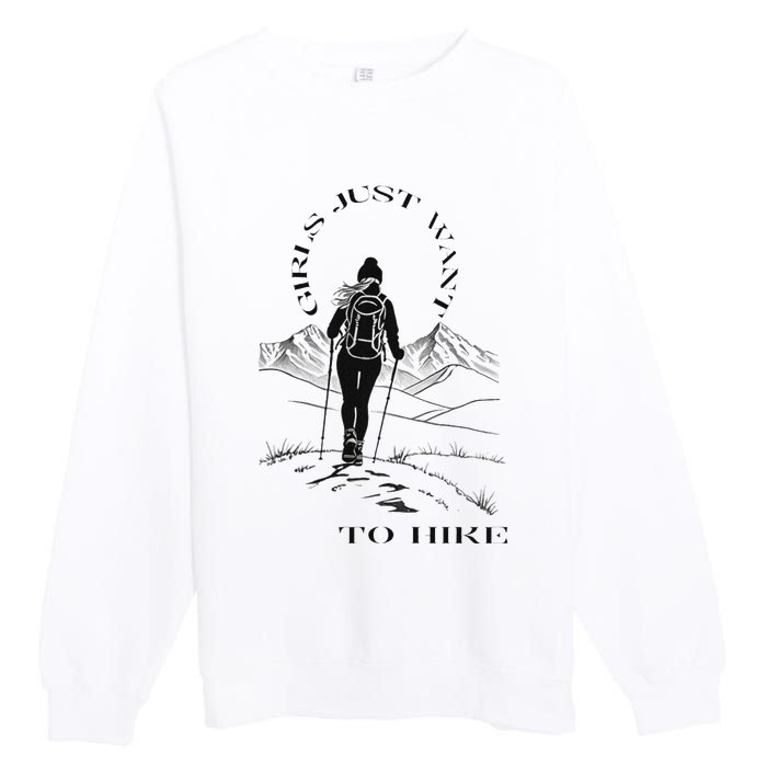 Just Want To Hike Hiking Premium Crewneck Sweatshirt