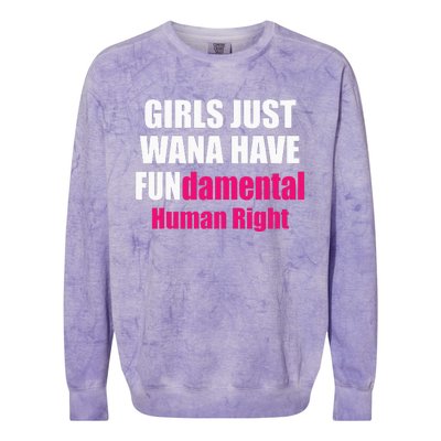 Just Want To Have Fundamental Human Rights Feminist Colorblast Crewneck Sweatshirt