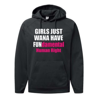 Just Want To Have Fundamental Human Rights Feminist Performance Fleece Hoodie