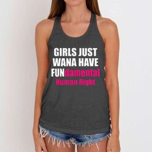 Just Want To Have Fundamental Human Rights Feminist Women's Knotted Racerback Tank