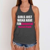 Just Want To Have Fundamental Human Rights Feminist Women's Knotted Racerback Tank