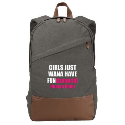 Just Want To Have Fundamental Human Rights Feminist Cotton Canvas Backpack