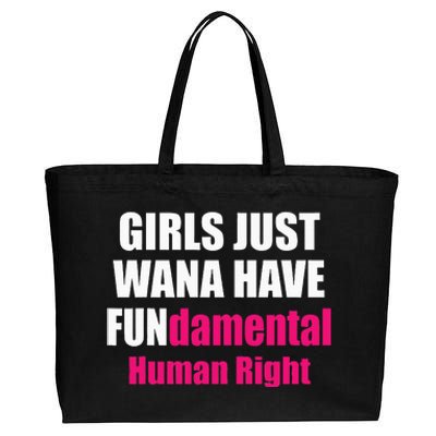 Just Want To Have Fundamental Human Rights Feminist Cotton Canvas Jumbo Tote