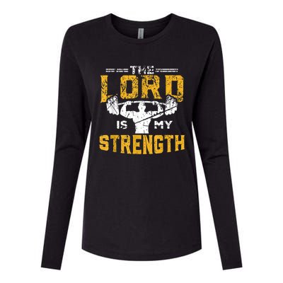 Jesus Workout The Lord Is My Strength Christian Gym Womens Cotton Relaxed Long Sleeve T-Shirt