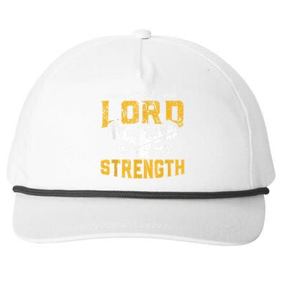 Jesus Workout The Lord Is My Strength Christian Gym Snapback Five-Panel Rope Hat