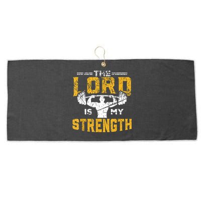 Jesus Workout The Lord Is My Strength Christian Gym Large Microfiber Waffle Golf Towel