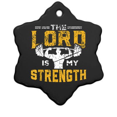 Jesus Workout The Lord Is My Strength Christian Gym Ceramic Star Ornament