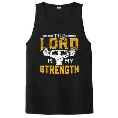 Jesus Workout The Lord Is My Strength Christian Gym PosiCharge Competitor Tank