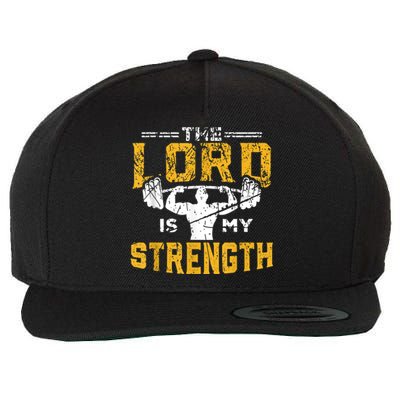 Jesus Workout The Lord Is My Strength Christian Gym Wool Snapback Cap