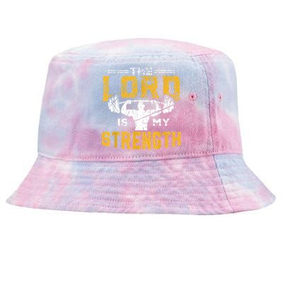 Jesus Workout The Lord Is My Strength Christian Gym Tie-Dyed Bucket Hat