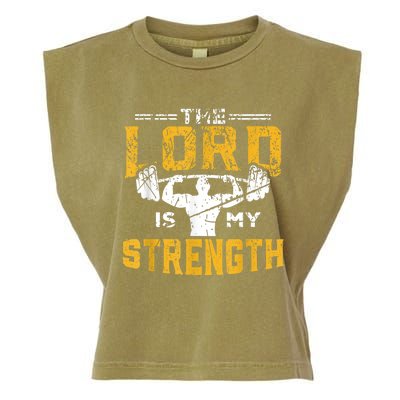 Jesus Workout The Lord Is My Strength Christian Gym Garment-Dyed Women's Muscle Tee