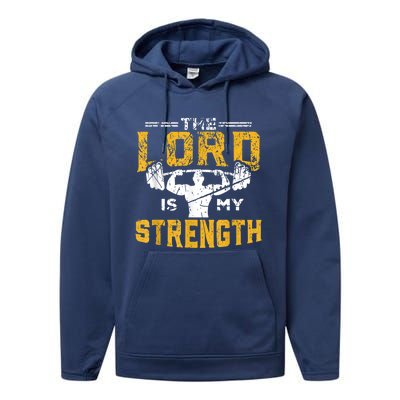 Jesus Workout The Lord Is My Strength Christian Gym Performance Fleece Hoodie