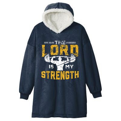 Jesus Workout The Lord Is My Strength Christian Gym Hooded Wearable Blanket