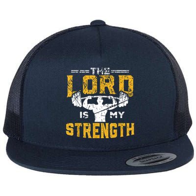 Jesus Workout The Lord Is My Strength Christian Gym Flat Bill Trucker Hat