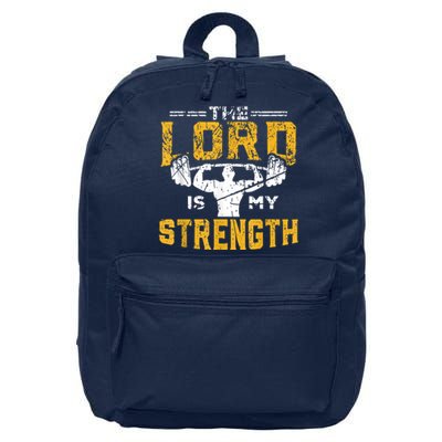 Jesus Workout The Lord Is My Strength Christian Gym 16 in Basic Backpack