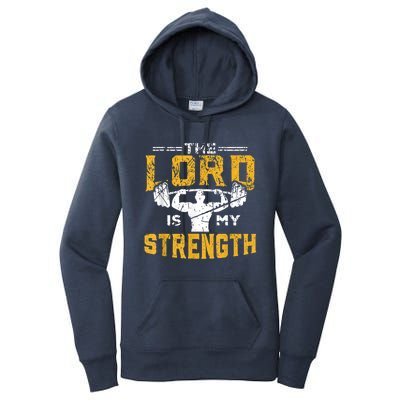 Jesus Workout The Lord Is My Strength Christian Gym Women's Pullover Hoodie