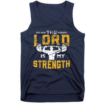 Jesus Workout The Lord Is My Strength Christian Gym Tank Top