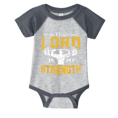 Jesus Workout The Lord Is My Strength Christian Gym Infant Baby Jersey Bodysuit