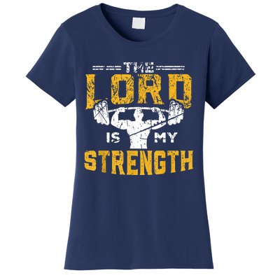 Jesus Workout The Lord Is My Strength Christian Gym Women's T-Shirt