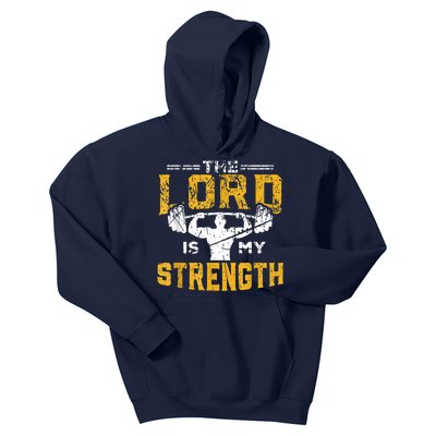 Jesus Workout The Lord Is My Strength Christian Gym Kids Hoodie