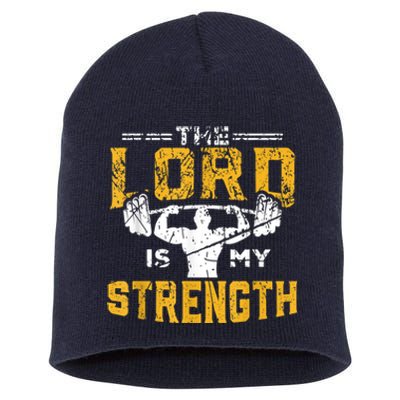 Jesus Workout The Lord Is My Strength Christian Gym Short Acrylic Beanie