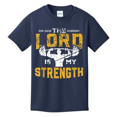 Jesus Workout The Lord Is My Strength Christian Gym Kids T-Shirt