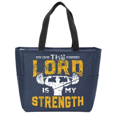 Jesus Workout The Lord Is My Strength Christian Gym Zip Tote Bag