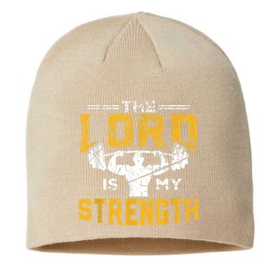 Jesus Workout The Lord Is My Strength Christian Gym Sustainable Beanie