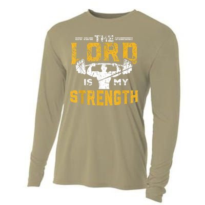 Jesus Workout The Lord Is My Strength Christian Gym Cooling Performance Long Sleeve Crew