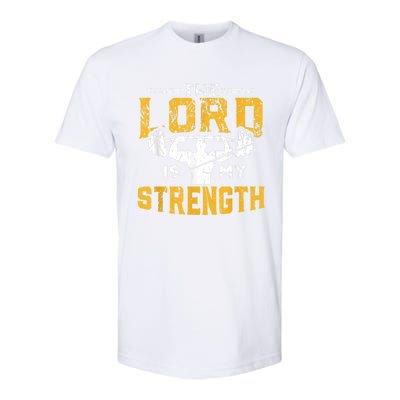 Jesus Workout The Lord Is My Strength Christian Gym Softstyle CVC T-Shirt