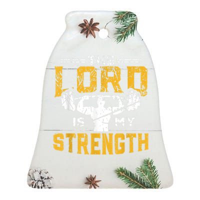 Jesus Workout The Lord Is My Strength Christian Gym Ceramic Bell Ornament