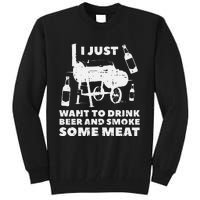 Just Want To Grill Some Meat Fun Bbq Barbecue Grill Dad Tall Sweatshirt