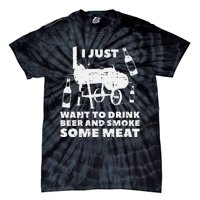 Just Want To Grill Some Meat Fun Bbq Barbecue Grill Dad Tie-Dye T-Shirt