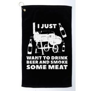 Just Want To Grill Some Meat Fun Bbq Barbecue Grill Dad Platinum Collection Golf Towel