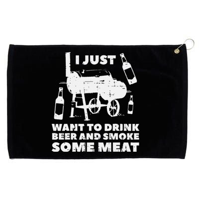 Just Want To Grill Some Meat Fun Bbq Barbecue Grill Dad Grommeted Golf Towel