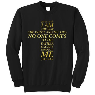 Jesus Way Truth Life Cross Bible Verse Scripture John 146 Sweatshirt