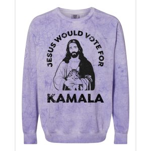 Jesus Would Vote For Kamala Harris Walz 2024 Colorblast Crewneck Sweatshirt