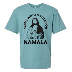 Jesus Would Vote For Kamala Harris Walz 2024 Sueded Cloud Jersey T-Shirt