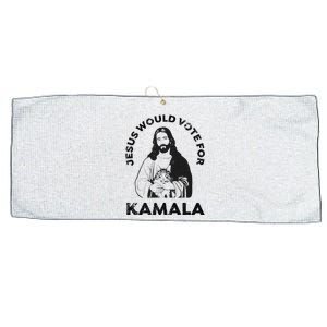 Jesus Would Vote For Kamala Harris Walz 2024 Large Microfiber Waffle Golf Towel