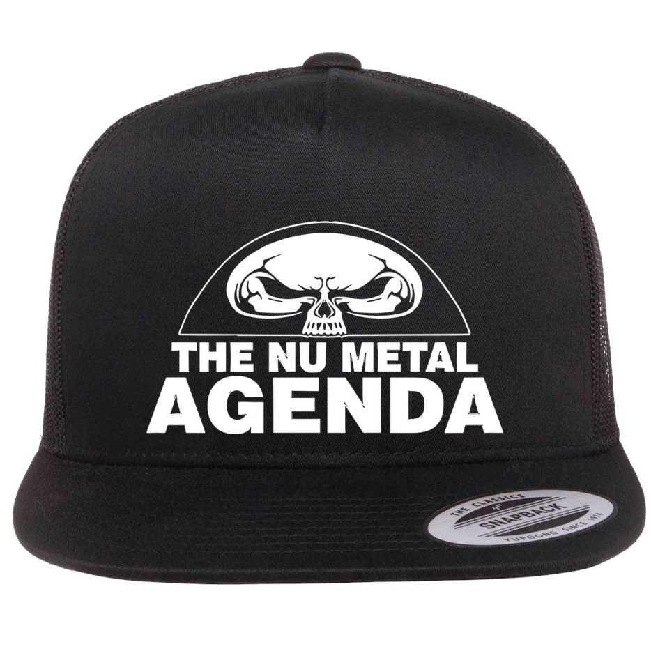 Justin Whang Wearing The Nu Metal Agenda Flat Bill Trucker Hat