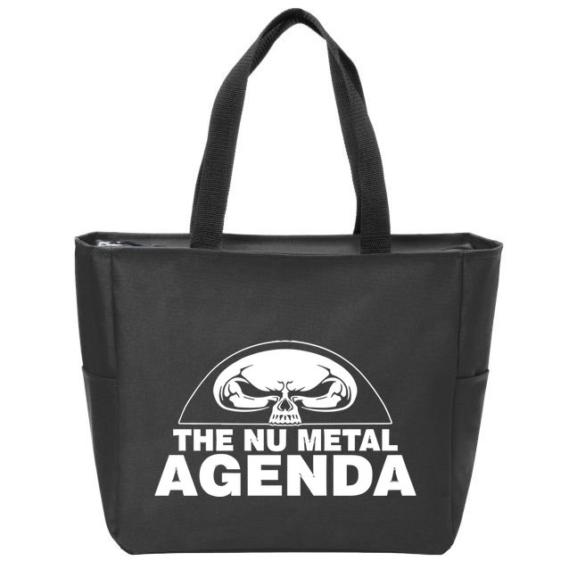 Justin Whang Wearing The Nu Metal Agenda Zip Tote Bag