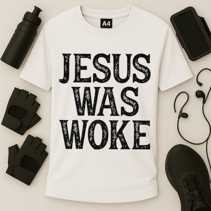 Jesus Was Woke Christian Faith Religious   Funny Cooling Performance Crew T-Shirt