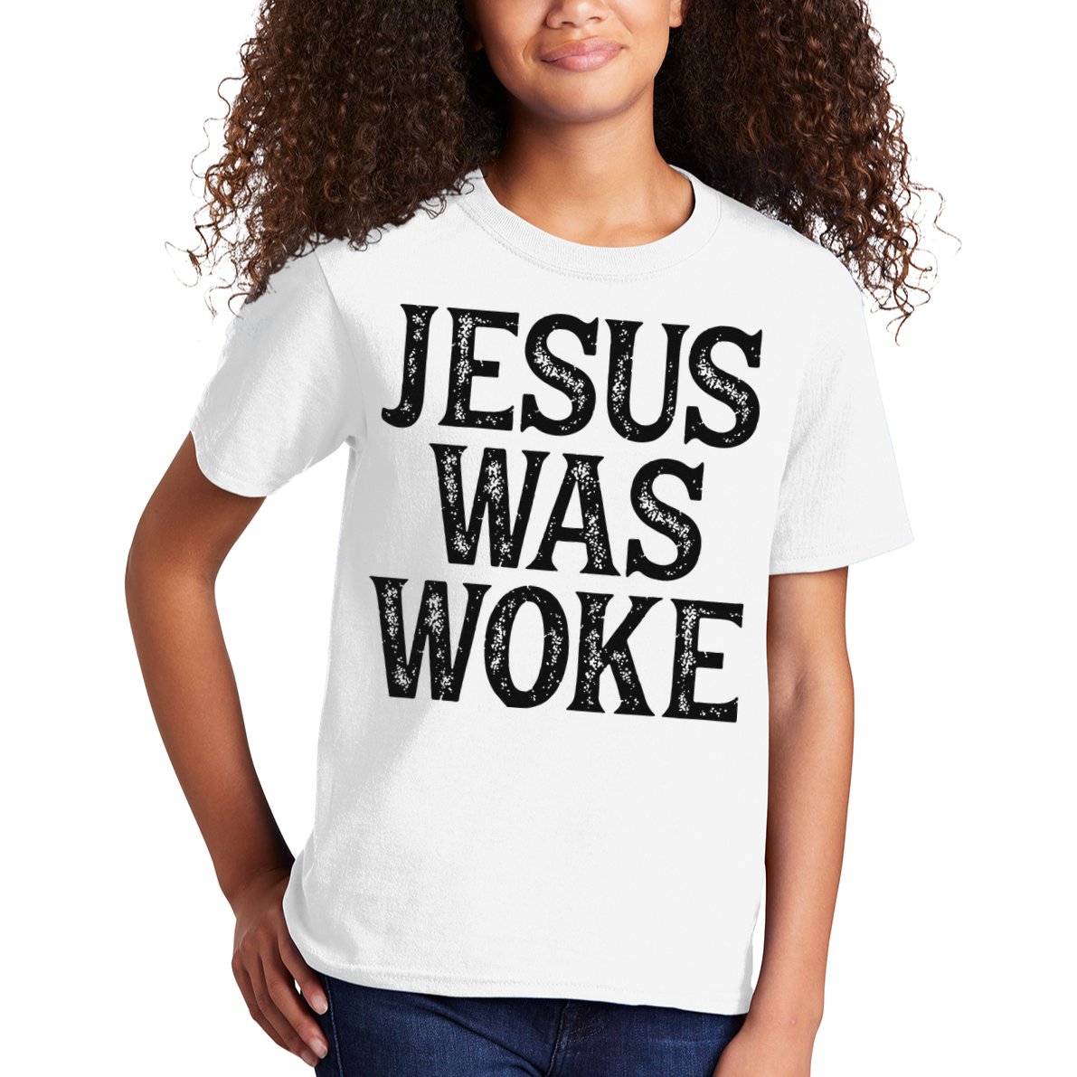 Jesus Was Woke Christian Faith Religious   Funny Kids T-Shirt
