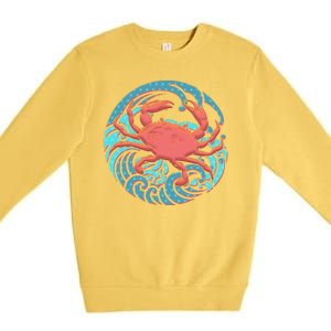 Japanese Water Wave Crab Premium Crewneck Sweatshirt