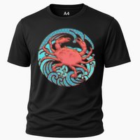 Japanese Water Wave Crab Cooling Performance Crew T-Shirt