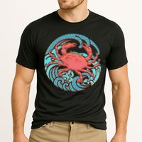 Japanese Water Wave Crab Cooling Performance Crew T-Shirt