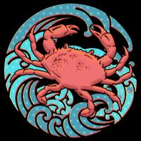 Japanese Water Wave Crab Cooling Performance Crew T-Shirt