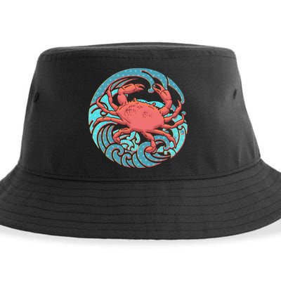 Japanese Water Wave Crab Sustainable Bucket Hat